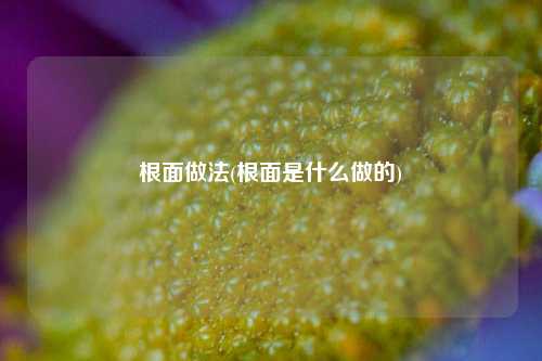 根面做法(根面是什么做的)
