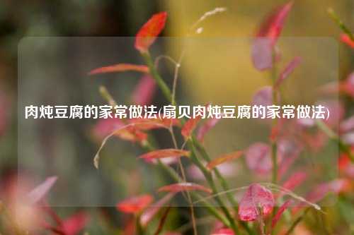 肉炖豆腐的家常做法(扇贝肉炖豆腐的家常做法)