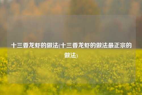 十三香龙虾的做法(十三香龙虾的做法最正宗的做法)