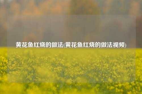 黄花鱼红烧的做法(黄花鱼红烧的做法视频)